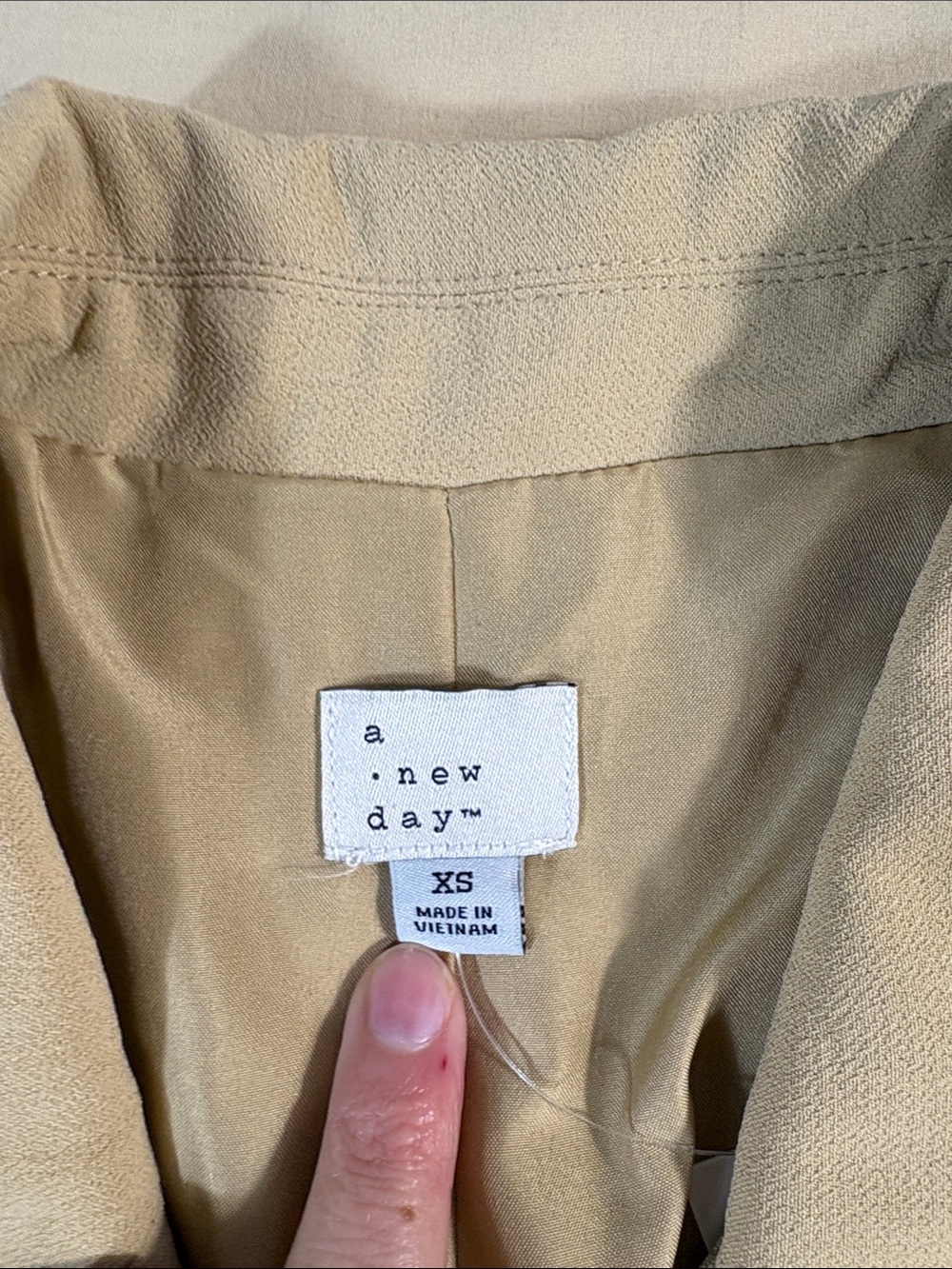 A New Day XS Camel Double Breasted Blazer Womens Tan Lined Suit Jacket NWT - Picture 2 of 9